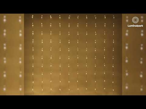 Tenda effetto nevicata 2 x h 2 m, 400 led bianco caldo, cavo trasparente 2 Tenda effetto nevicata 2 x h 2 m, 400 led bianco caldo, cavo trasparente 2