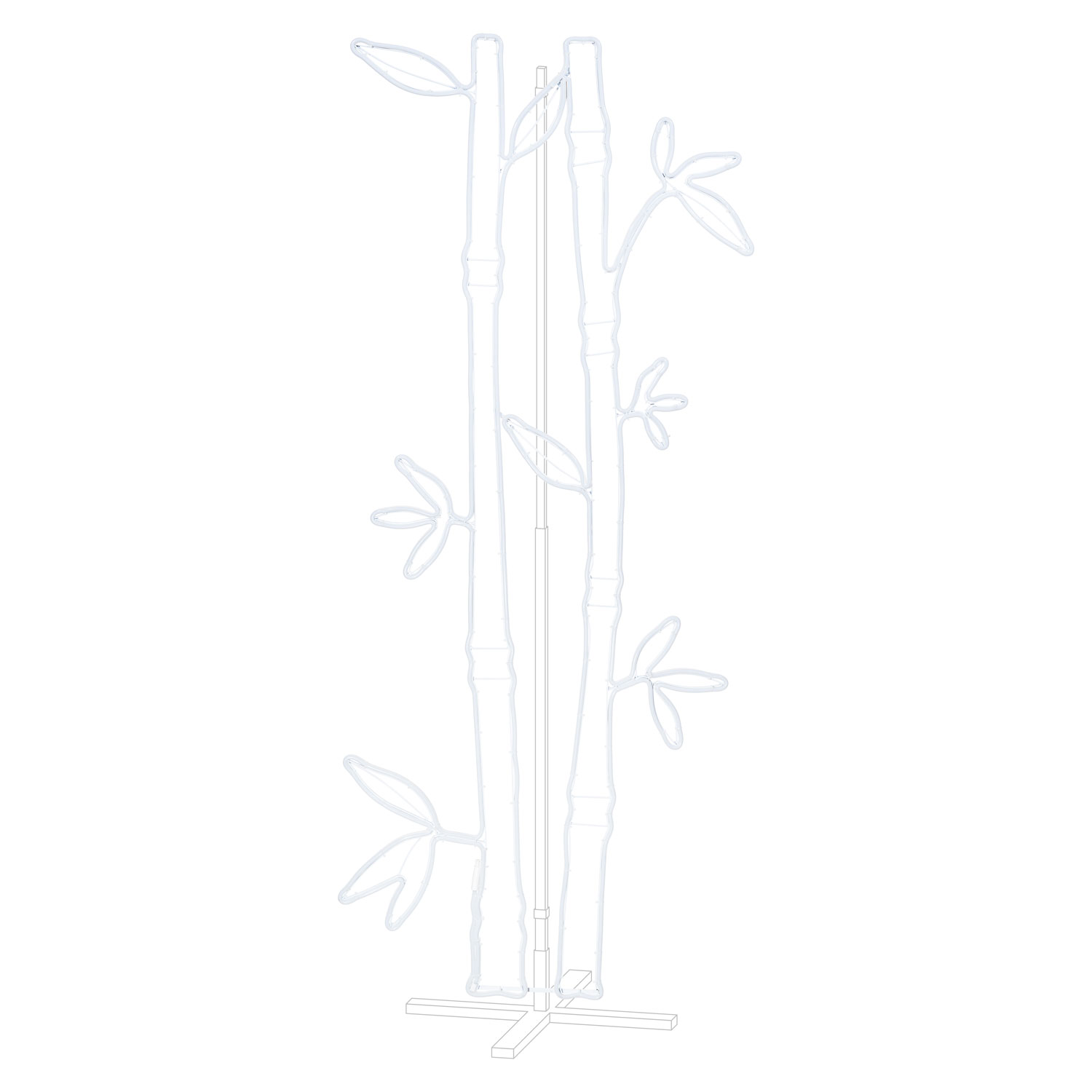Bambou décoratif en tube lumineux effet néon h 1,78 m, led vert 5 Bambou décoratif en tube lumineux effet néon h 1,78 m, led vert 5