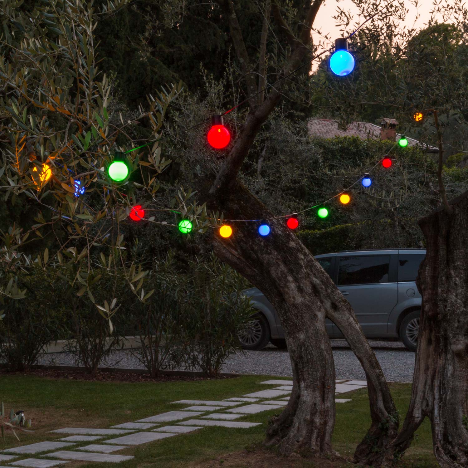 Party Dekolichterkette 10 m, 20 bunte LED-Lampen Party Dekolichterkette 10 m, 20 bunte LED-Lampen