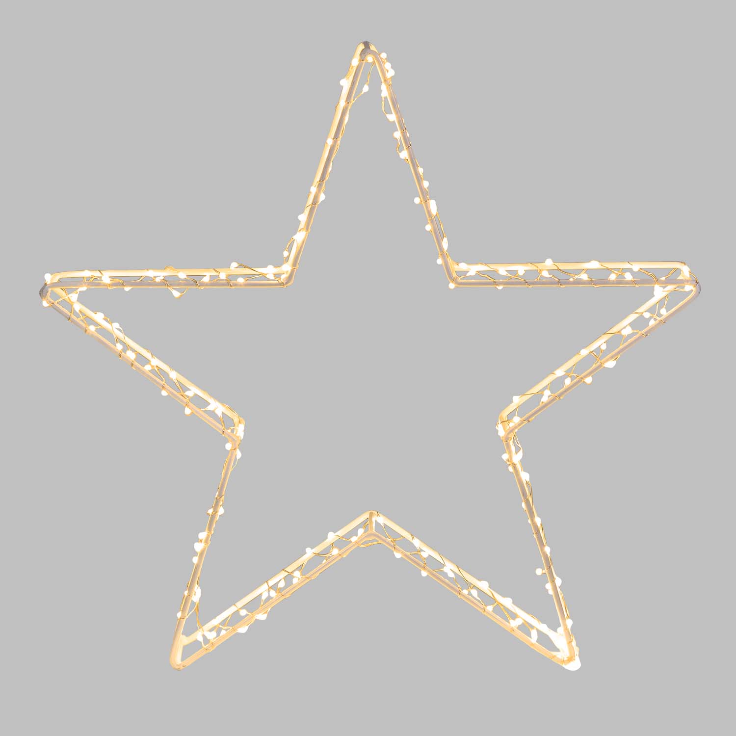 Stella Bianca 3D Edge, Ø 30 cm, 220 MicroLED bianco caldo, cavo metal argento 4