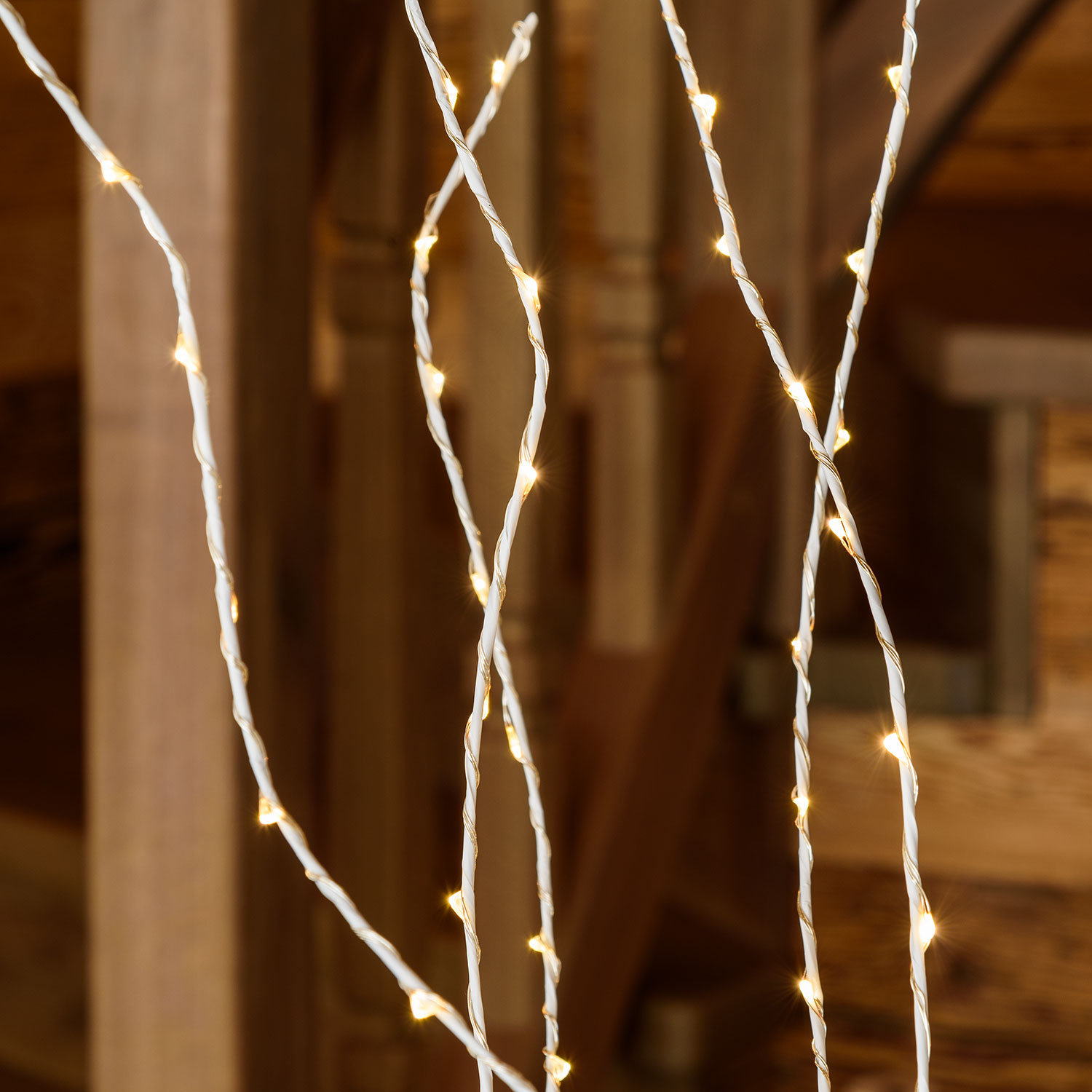 Weißer Lichterzweig mit warmweißen Micro LEDs (75 cm) 5 Weißer Lichterzweig mit warmweißen Micro LEDs (75 cm) 5