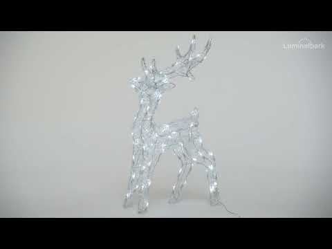 Rentier weiches Akryl, 65 cm, 80 LEDs kaltweiß, mit Timer, batteriebetrieben 2 Rentier weiches Akryl, 65 cm, 80 LEDs kaltweiß, mit Timer, batteriebetrieben 2