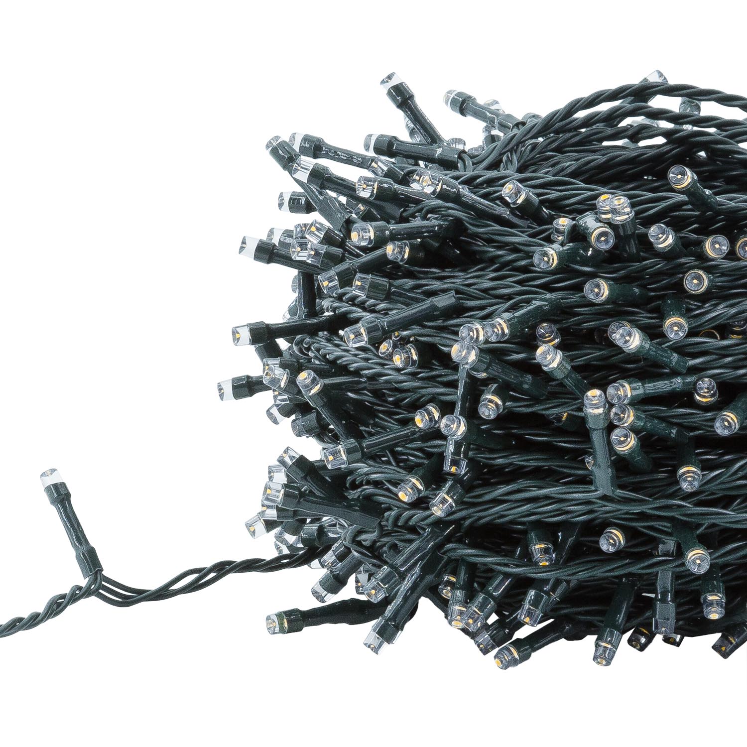 Catena 20 m, 400 flashled bianco caldo, cavo nero 3