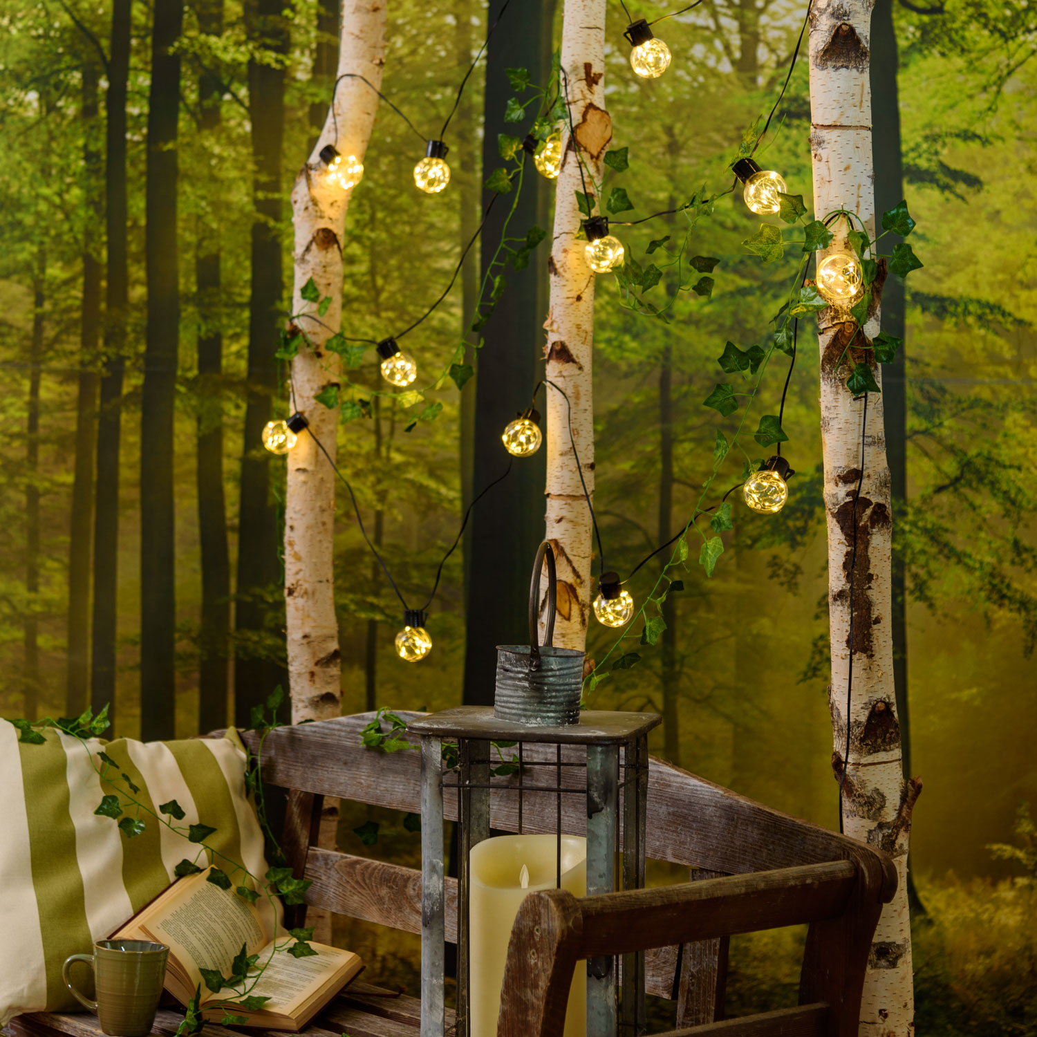 Guirnalda solar de 6 m, 15 bombillas transparentes globo Ø 50 mm, microled blanco cálido 13 Guirnalda solar de 6 m, 15 bombillas transparentes globo Ø 50 mm, microled blanco cálido 13