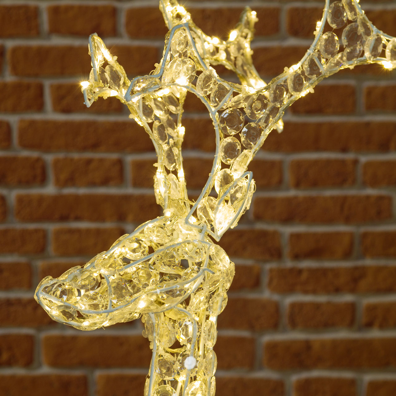 Acrylic Crystals Reindeer Christmas Figure, 250 Warm White LEDs 8 Acrylic Crystals Reindeer Christmas Figure, 250 Warm White LEDs 8