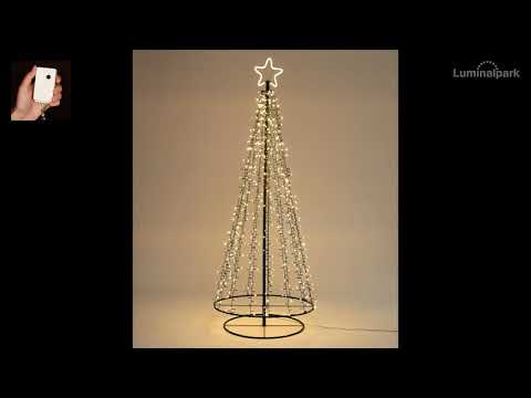 Faltbarer Kegelbaum, 2800 LEDs warmweiß, h. 280 cm, grünes Kabel 2 Faltbarer Kegelbaum, 2800 LEDs warmweiß, h. 280 cm, grünes Kabel 2