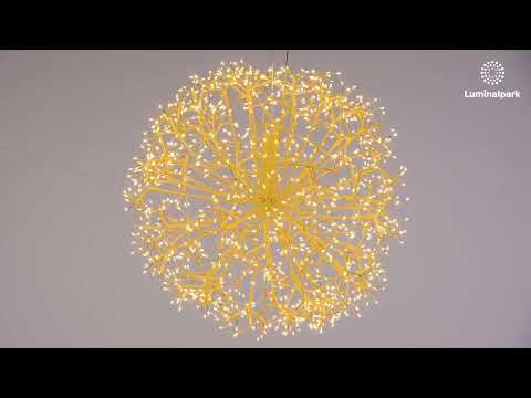 Sphère RICCO avec branches blanches, Ø 60 cm, 1200 microled blanc chaud, intérieur 2 Sphère RICCO avec branches blanches, Ø 60 cm, 1200 microled blanc chaud, intérieur 2