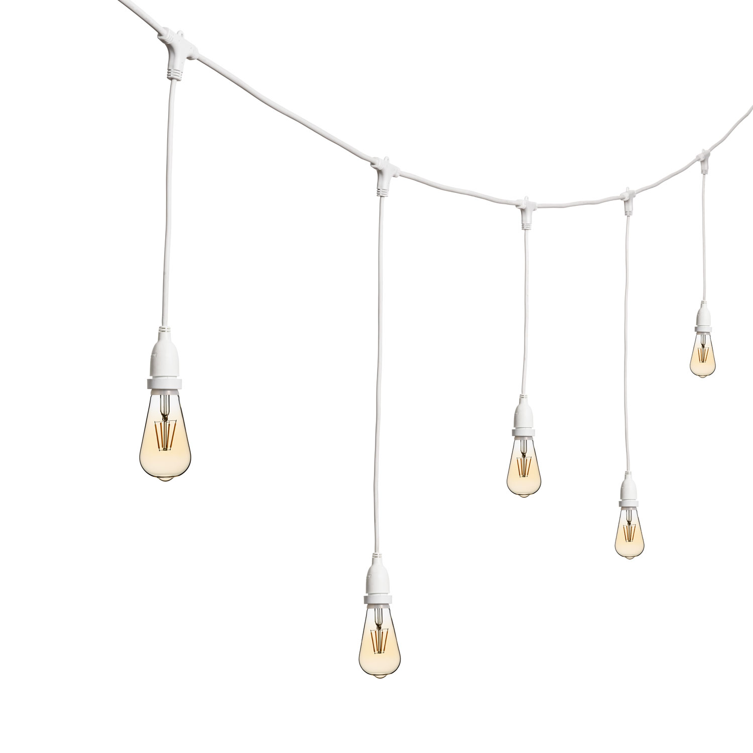 5m Festoon Pendant Lights h. 70cm, 8 LED Bulbs Ø 64mm 5m Festoon Pendant Lights h. 70cm, 8 LED Bulbs Ø 64mm