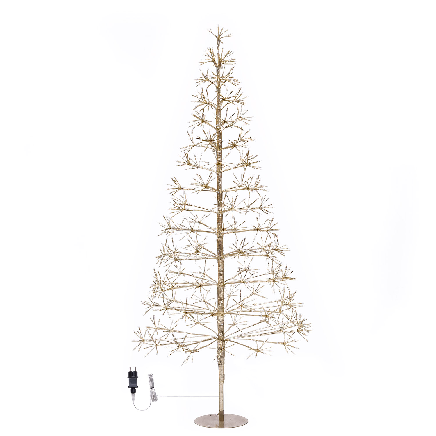 Albero Conico Champagne, h 1,8 m, 980 led bianco caldo 2