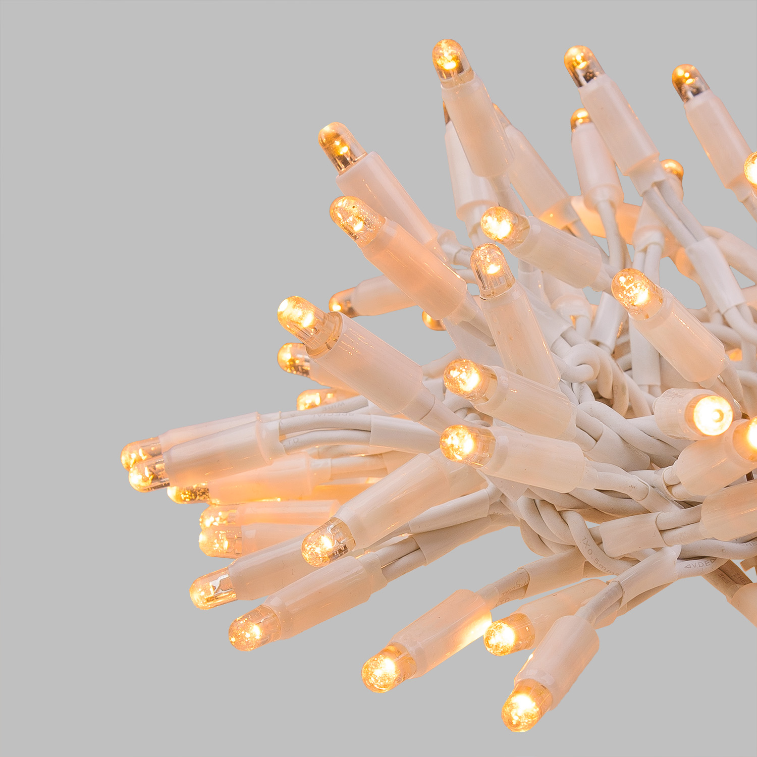 Lichterkette Cluster 4 m, 200 warmweiße Maxi-LEDs, weißes Kabel, verlängerbar, IP67 3