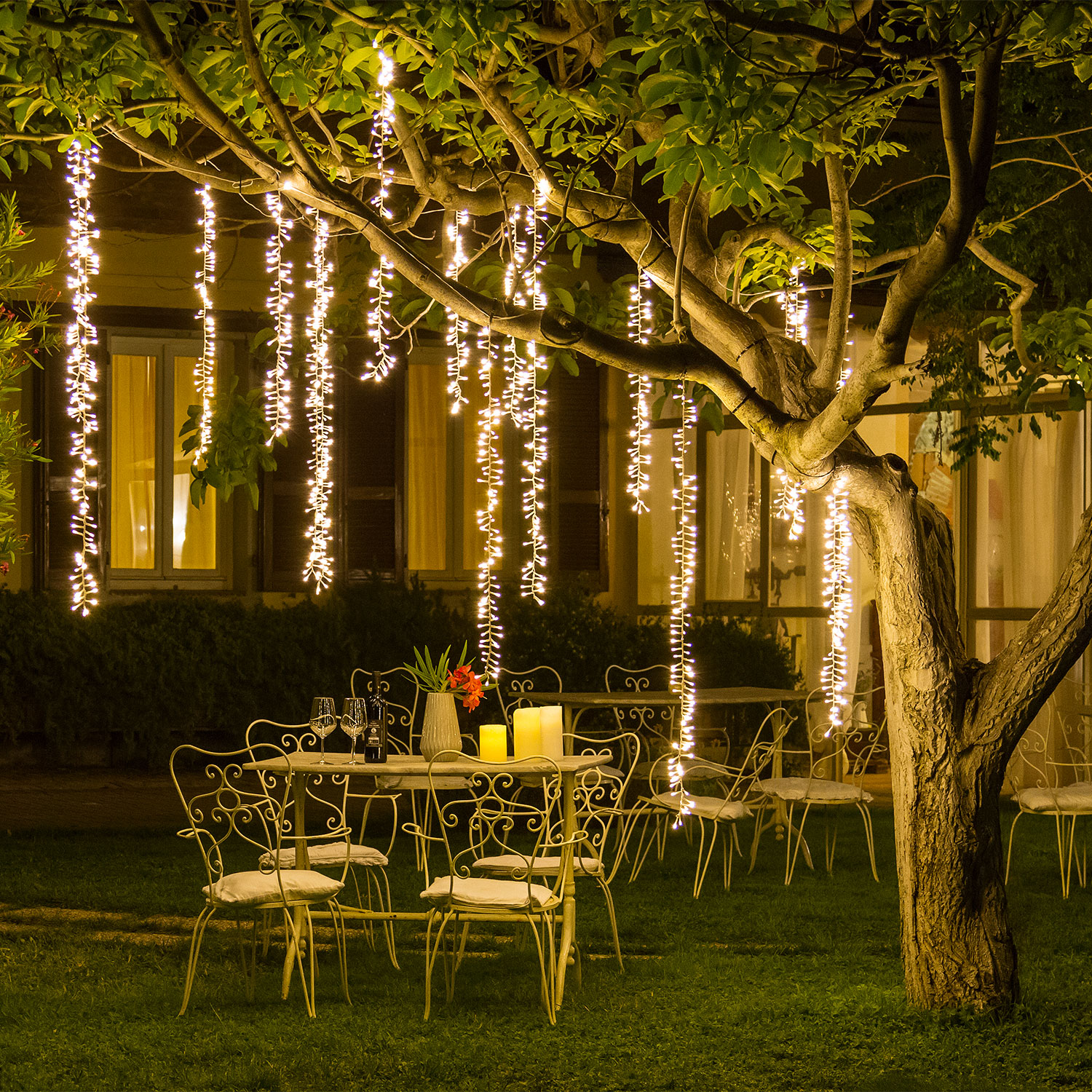 Cascada Smart Connect 3 Festones colgantes, Led blanco cálido 8 Cascada Smart Connect 3 Festones colgantes, Led blanco cálido 8
