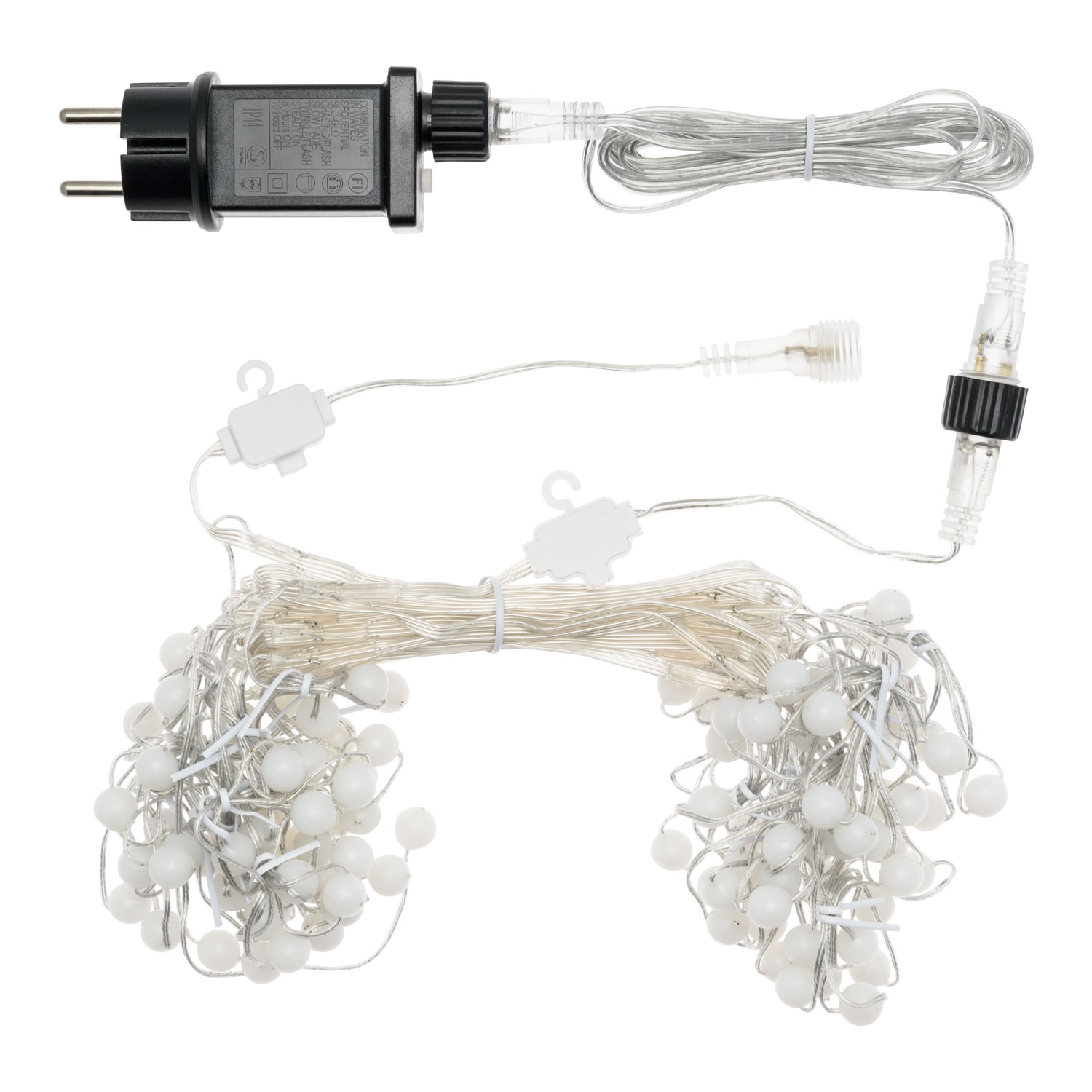 Eisregen-Dekolichterkette 3,75 m, 100 MiniKugeln Gummy Ø10mm, MicroLEDs warmweiß 3 Eisregen-Dekolichterkette 3,75 m, 100 MiniKugeln Gummy Ø10mm, MicroLEDs warmweiß 3