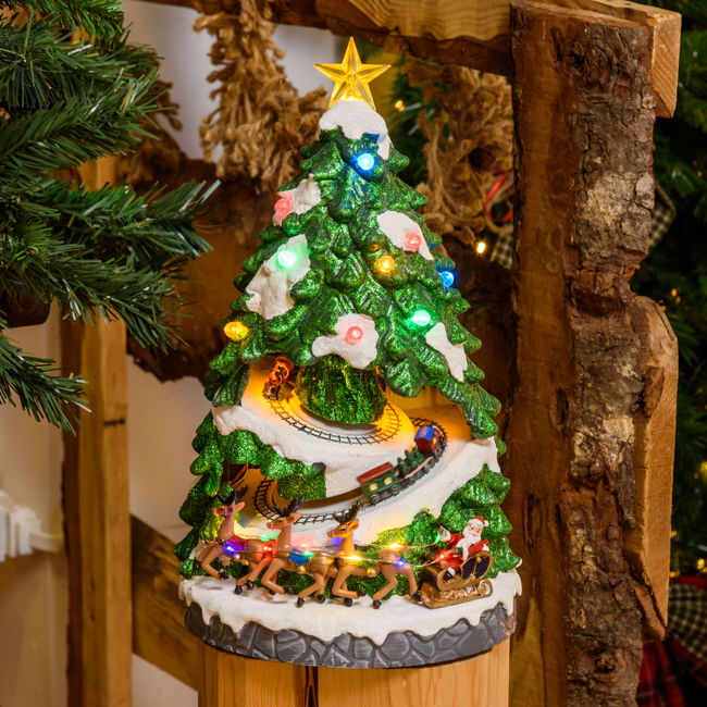 Train Électrique Noël 37 Pièces - Locomotive Lumineuse Avec Sons, 3 Wagons Et Piste Circulaire 90cm Pour Décorer Le Sapin