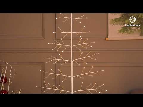 Árbol Rama de Tilo blanco 2D h 0,9 m, 78 microled, blanco cálido, uso interior 2