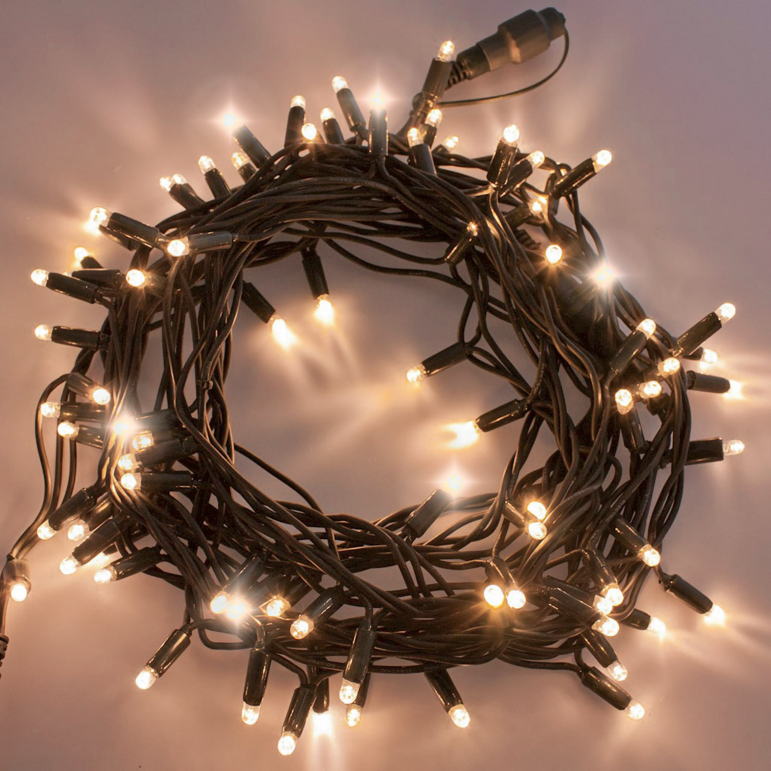 Catena 20 m, 200 maxiled bianco caldo SOFT, cavo verde, prolungabile, IP67