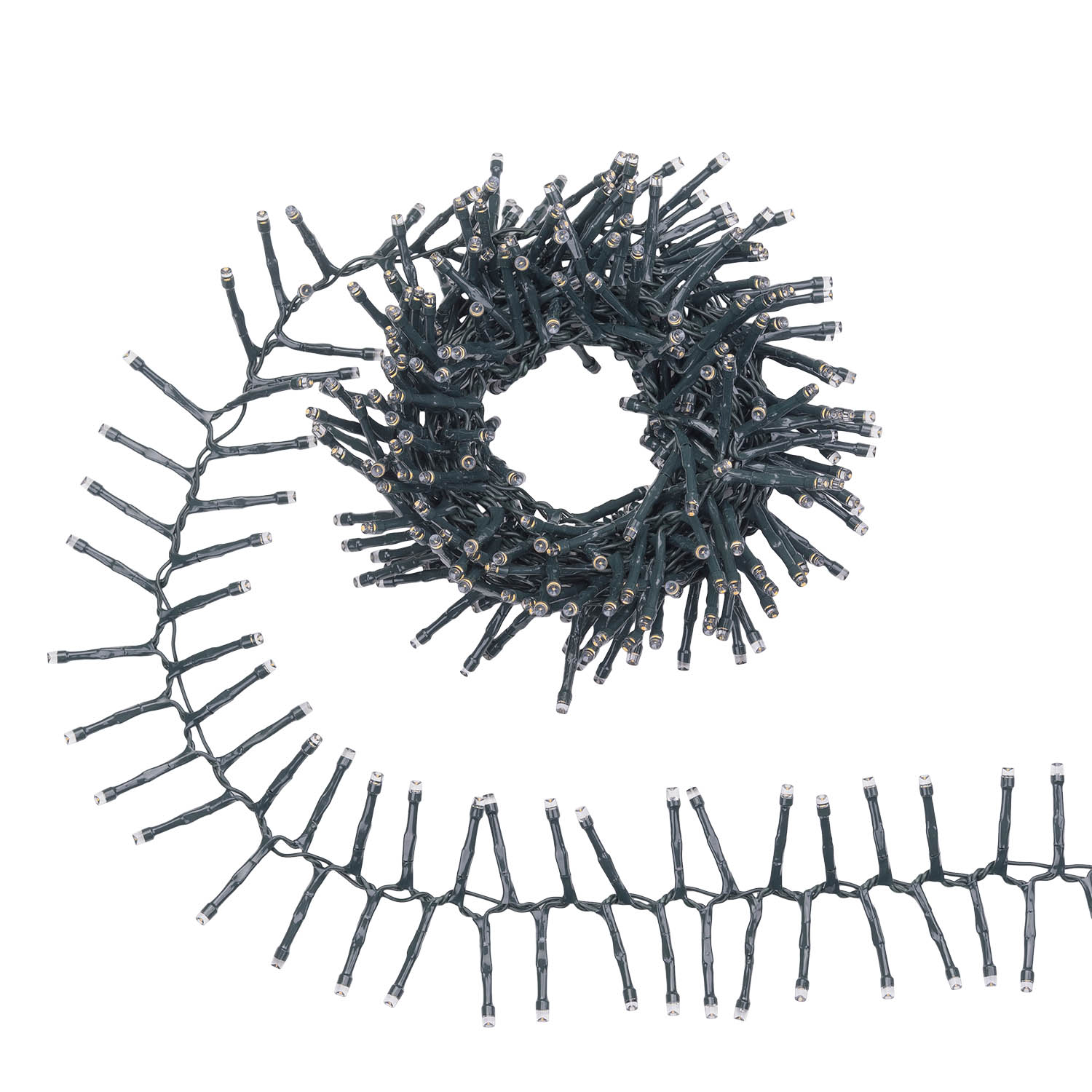 Hängende Clusterbänder Connect+ 4 m, 400 warmweiße LEDs, grünes Kabel 3 Hängende Clusterbänder Connect+ 4 m, 400 warmweiße LEDs, grünes Kabel 3