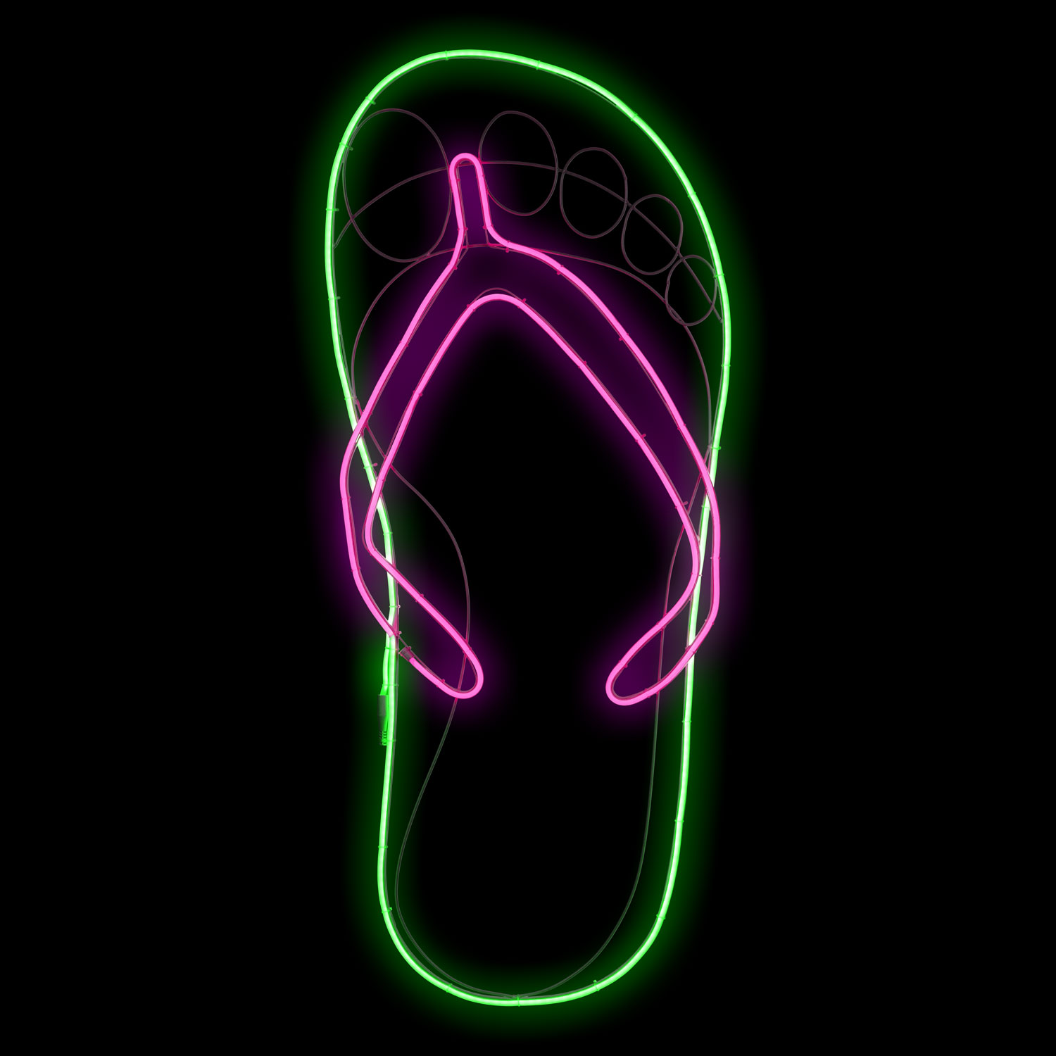 Tongue décorative en tube effet néon, led rose et vert 2 Tongue décorative en tube effet néon, led rose et vert 2