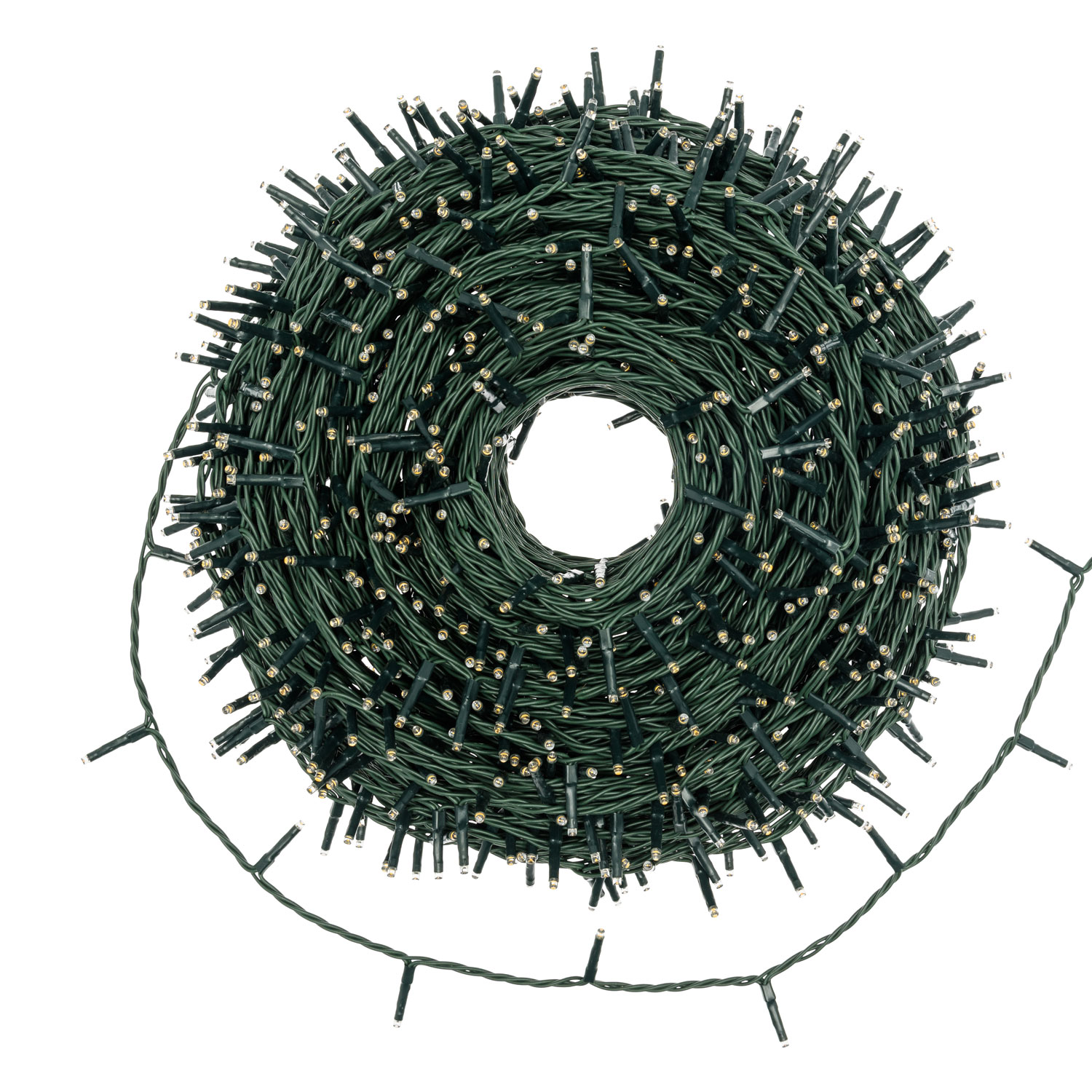 Lichterkette mit Wickler 72 m, 1200 Mini LEDs warmweiß, grünes Kabel 3 Lichterkette mit Wickler 72 m, 1200 Mini LEDs warmweiß, grünes Kabel 3