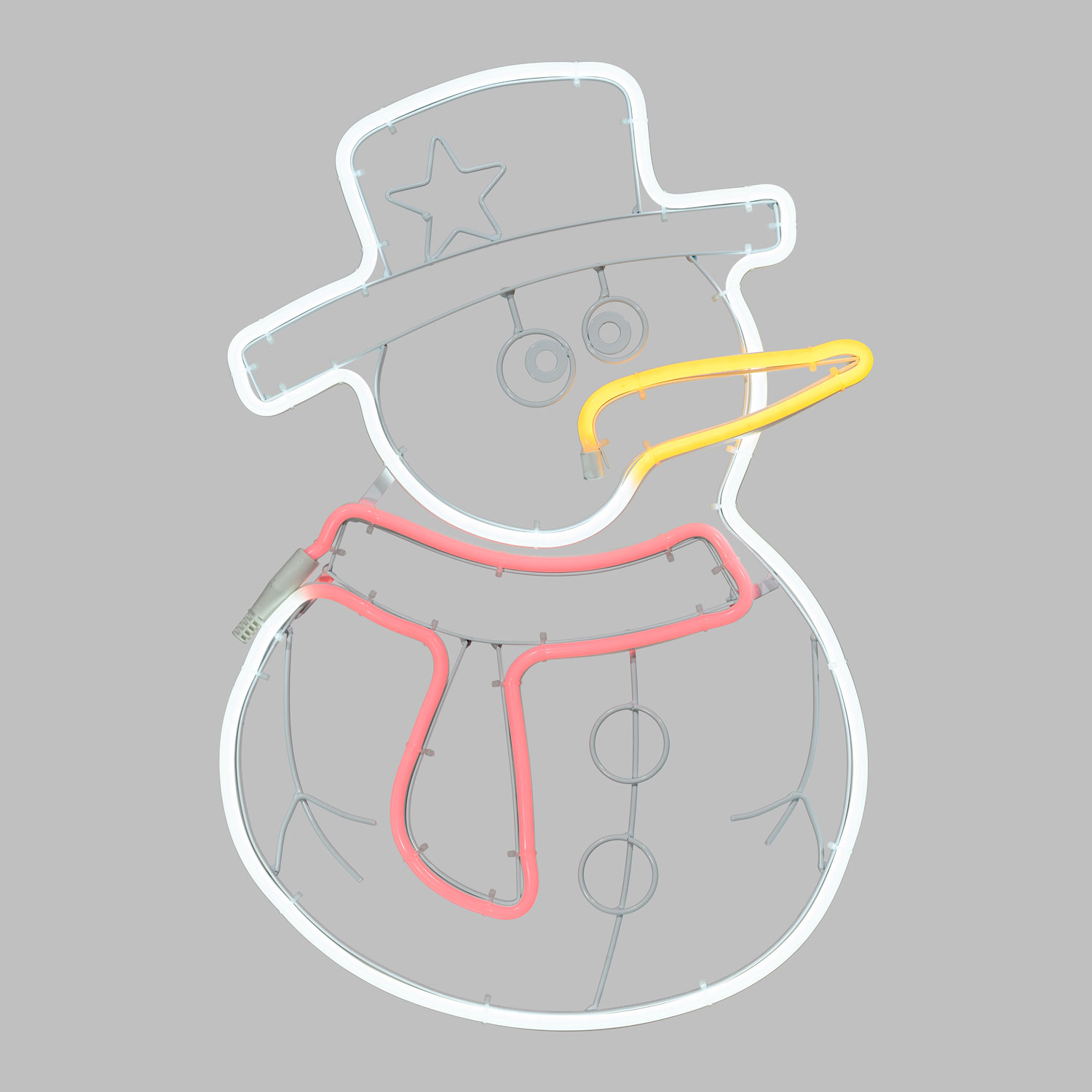 Lampe Bonhomme de neige en tube lumineux effet néon, 55 cm, led blanc froid, rouge et orange 2 Lampe Bonhomme de neige en tube lumineux effet néon, 55 cm, led blanc froid, rouge et orange 2