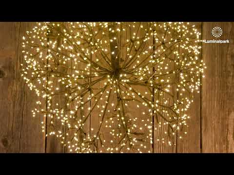 Sphère lumineuse RICCO avec branches marrons, Ø 60 cm, 1200 microled blanc chaud, intérieur 2