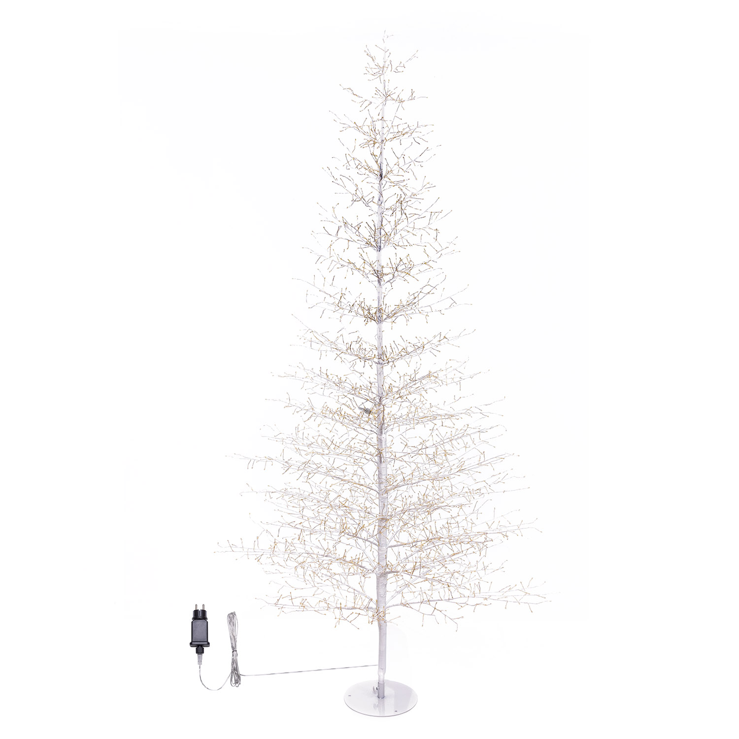 Albero Conico Tiglio bianco h 2,3 m, 2432 microled bianco caldo, uso interno 6