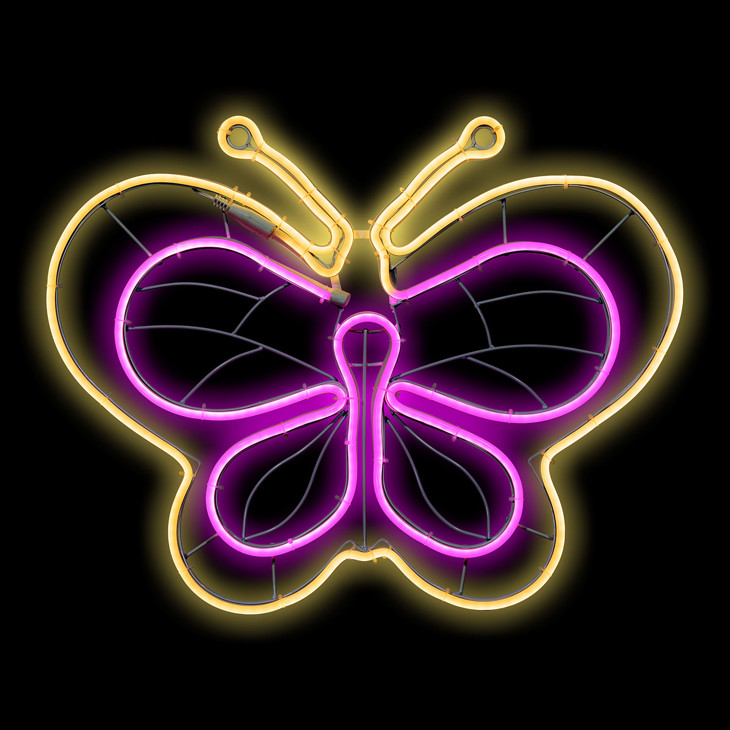 Mariposa luminosa, led blanco cálido y rosa, efecto neón, h. 45 cm 4 Mariposa luminosa, led blanco cálido y rosa, efecto neón, h. 45 cm 4