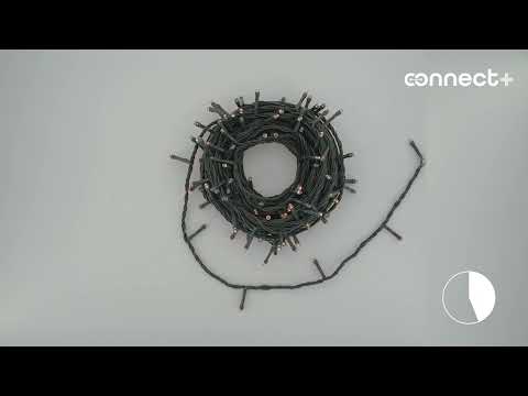 Guirlande Connect+ 12m, 120 led Blanc chaud, câble vert, prolongeable 2