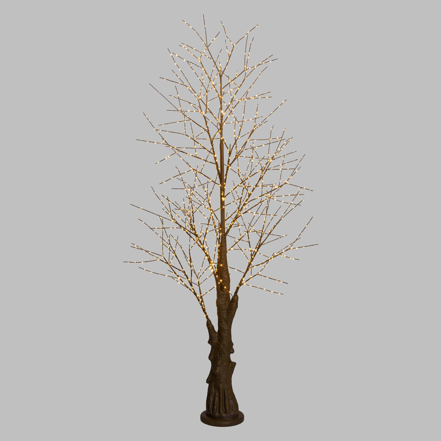 Albero marrone con tronco e base rotonda h 2,4 m, microled bianco caldo 4 Albero marrone con tronco e base rotonda h 2,4 m, microled bianco caldo 4