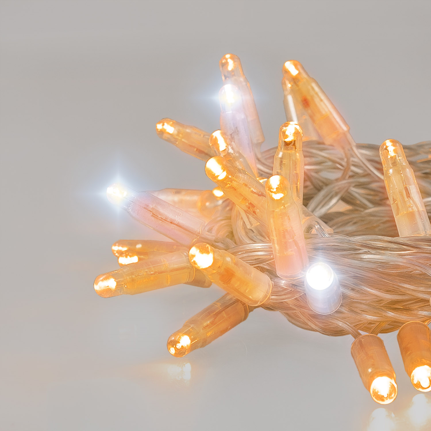 8 m Warm White Connect ProLine 36V Dual Color Flashing String Lights, 80 maxiLEDs, tranparent cable 7