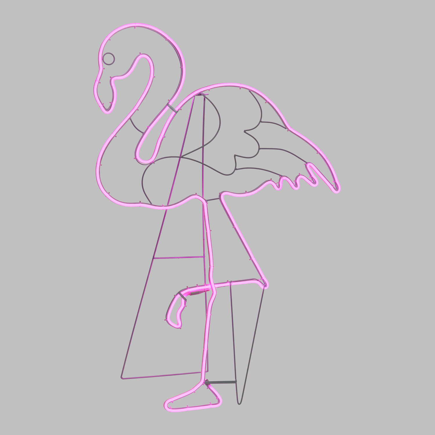 Flamant rose décoratif en tube néon, côté droit 5 Flamant rose décoratif en tube néon, côté droit 5