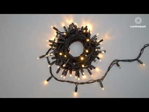 Lichterkette 10 m, 96 Maxi LEDs warm- und kaltweiß, schwarzes Kabel, erweiterbar 2 Lichterkette 10 m, 96 Maxi LEDs warm- und kaltweiß, schwarzes Kabel, erweiterbar 2