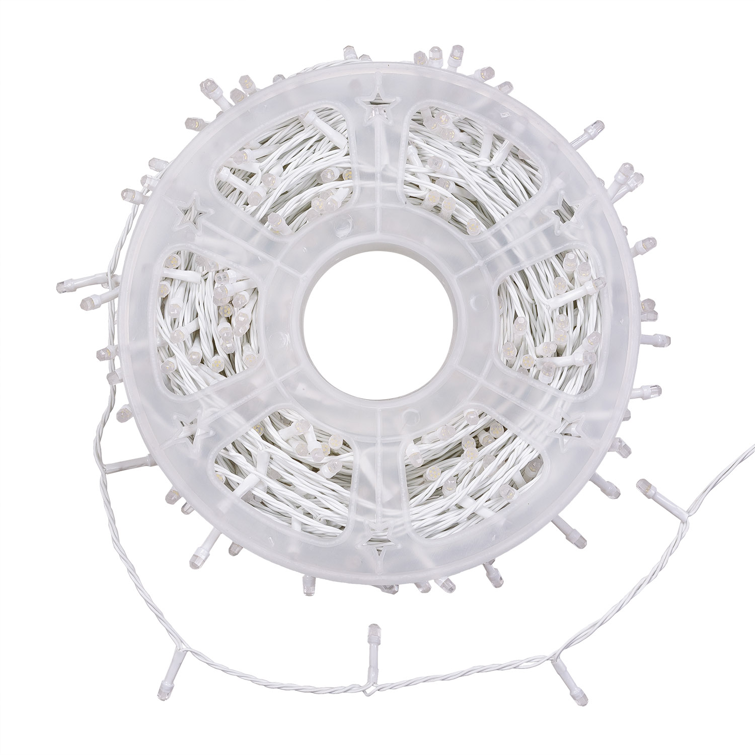 Catena 50 m, 500 led Diamante Bubble bianco caldo, cavo bianco 2