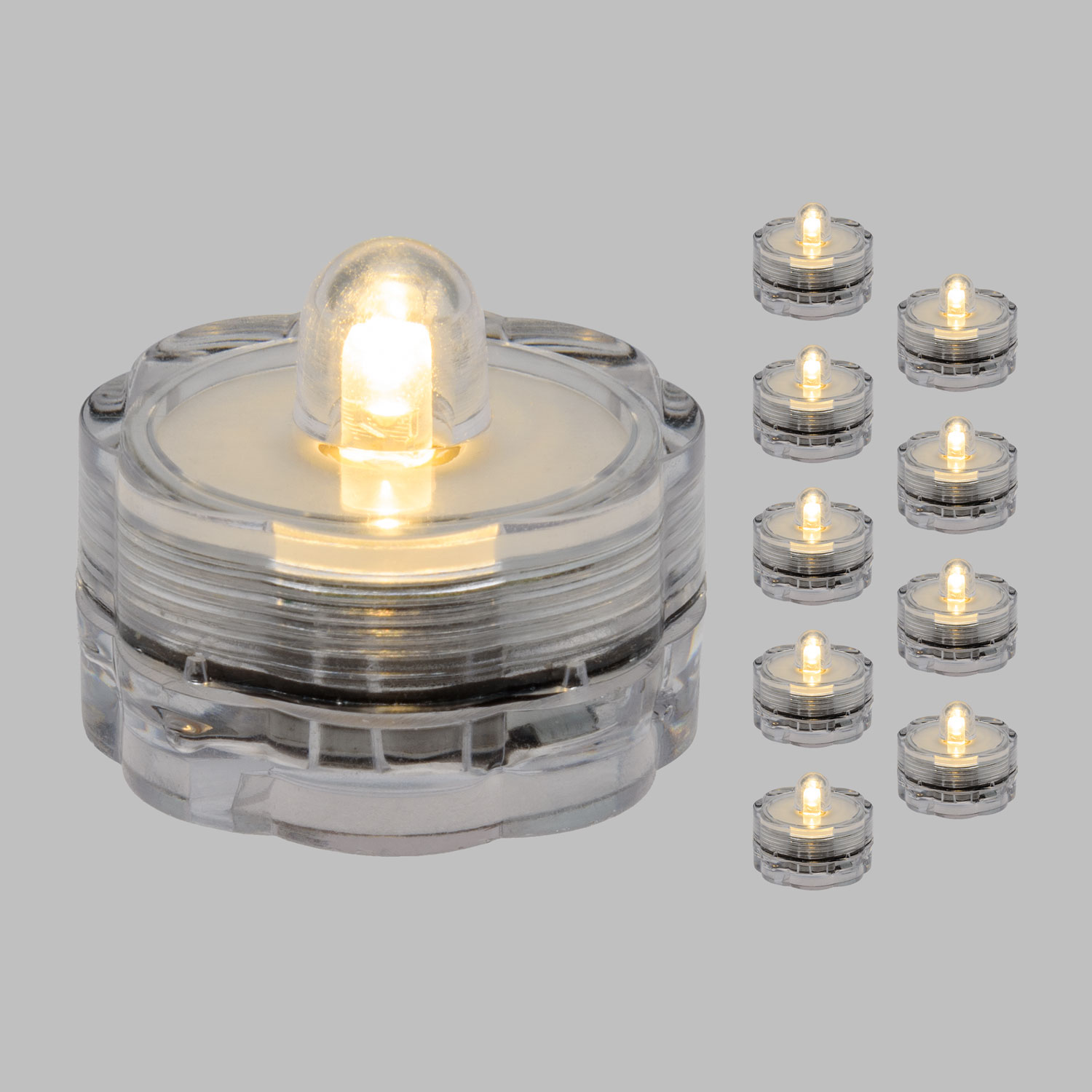 10 LED-Teelichter mit Batterie, warmweiß 10 LED-Teelichter mit Batterie, warmweiß