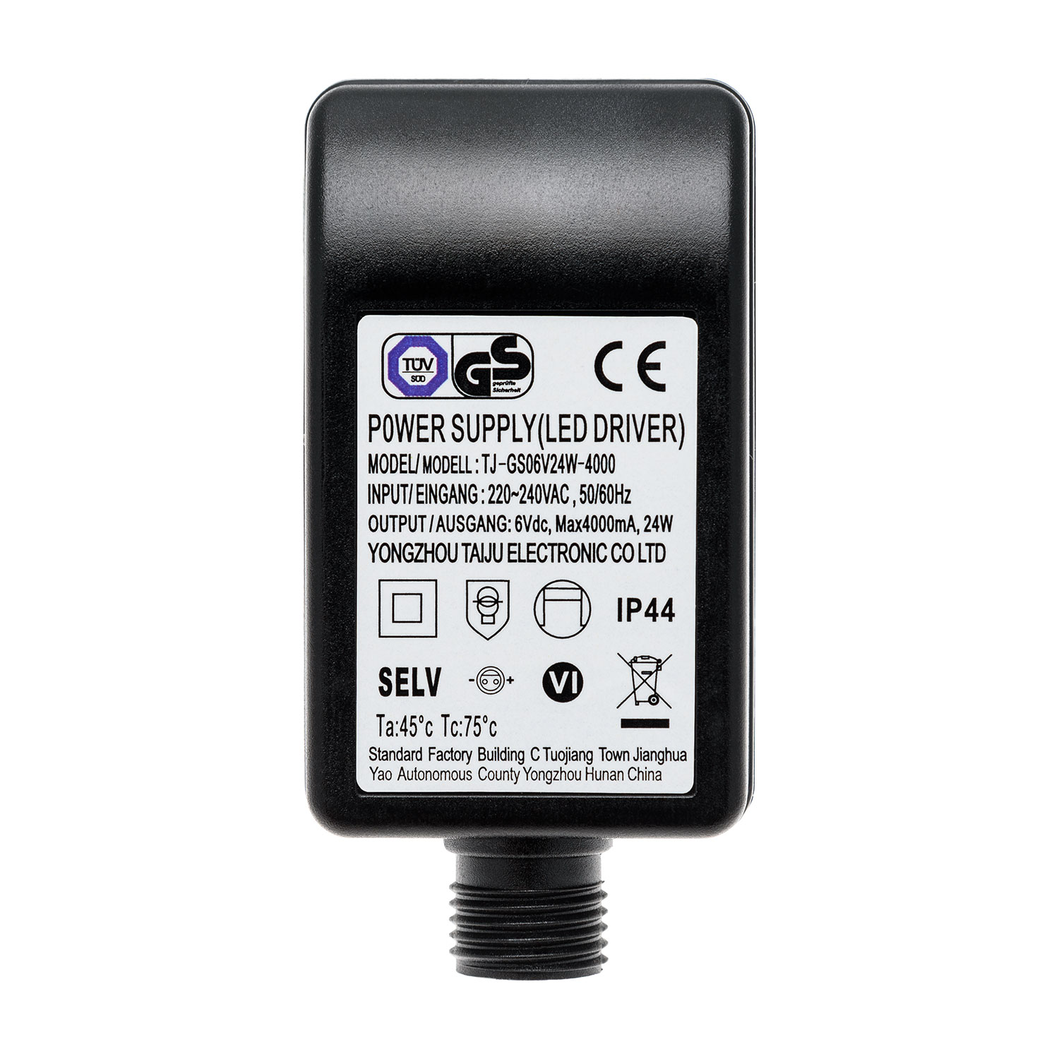 Transformateur pour lumières décoratives 6 Volt DC, Max 24 Watt Transformateur pour lumières décoratives 6 Volt DC, Max 24 Watt