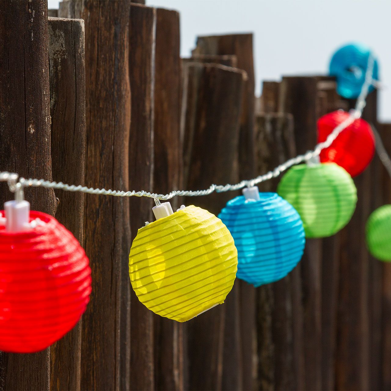 Dekolichterkette 5,25 m, 16 bunte Lampions mit kaltweißen LEDs 9 Dekolichterkette 5,25 m, 16 bunte Lampions mit kaltweißen LEDs 9