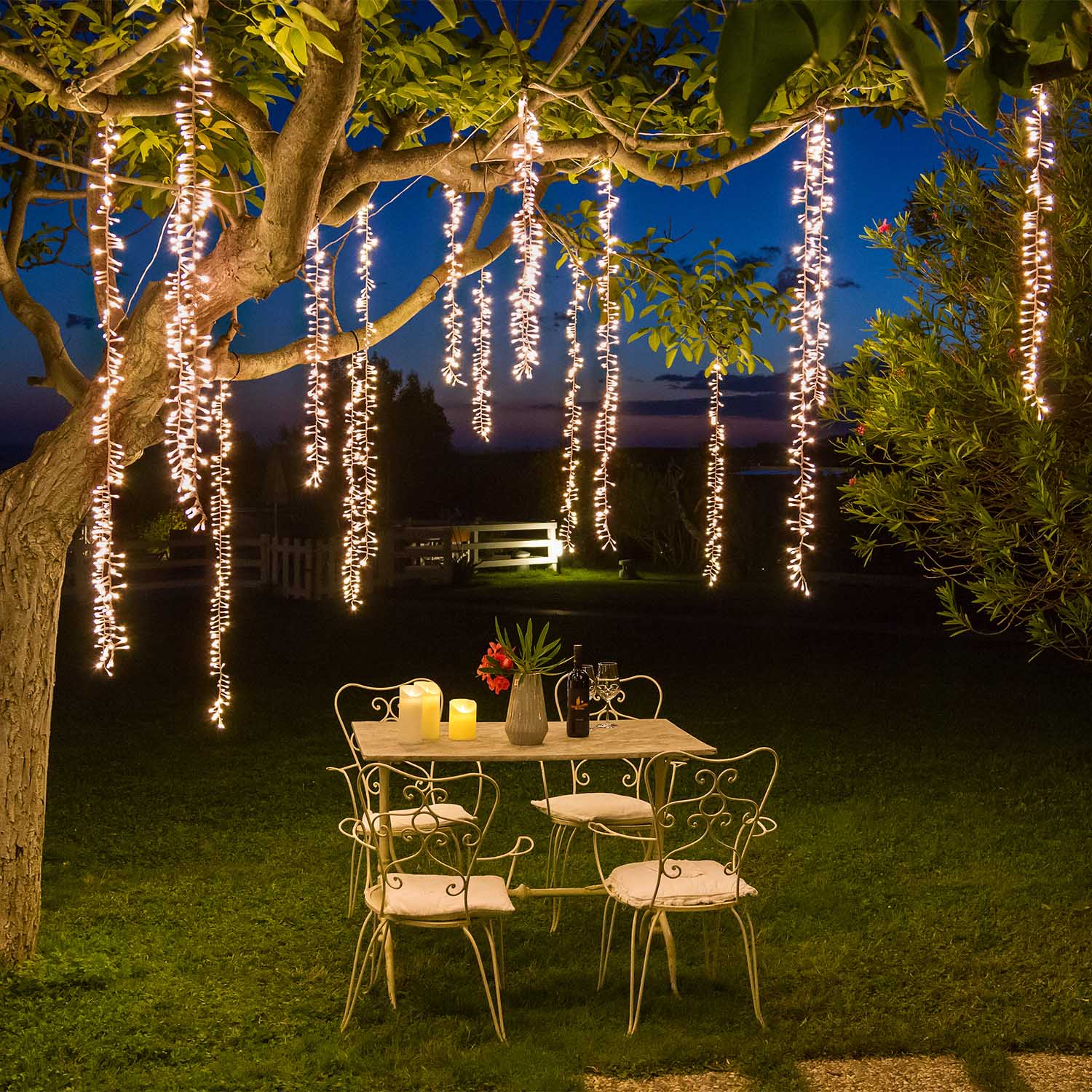 3-Bänder Clusterlichterkette Connect+, 300 LEDs Warmweiß, transparentes Kabel, verlängerbar 6 3-Bänder Clusterlichterkette Connect+, 300 LEDs Warmweiß, transparentes Kabel, verlängerbar 6