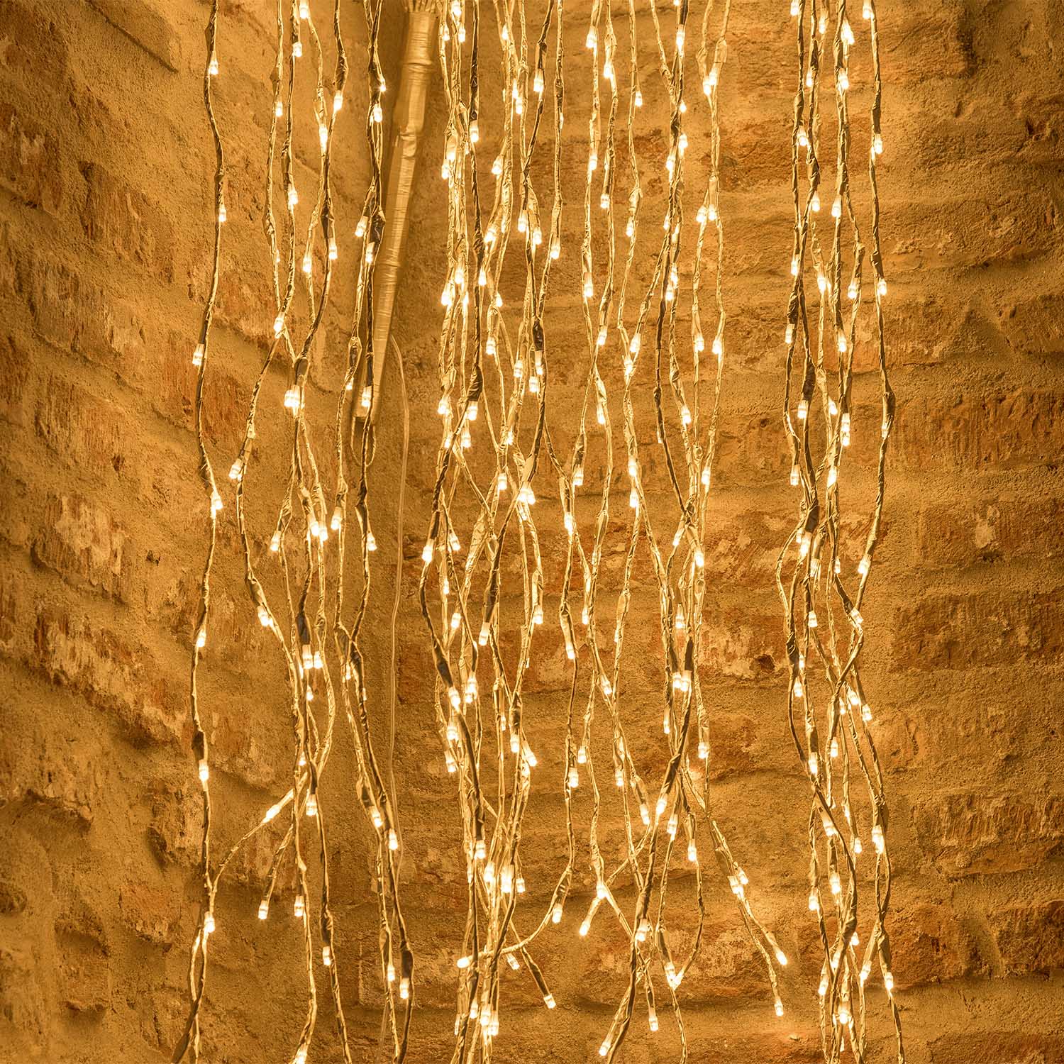 Ramo Cadente Champagne, h 1,2 m, 480 led bianco caldo 10