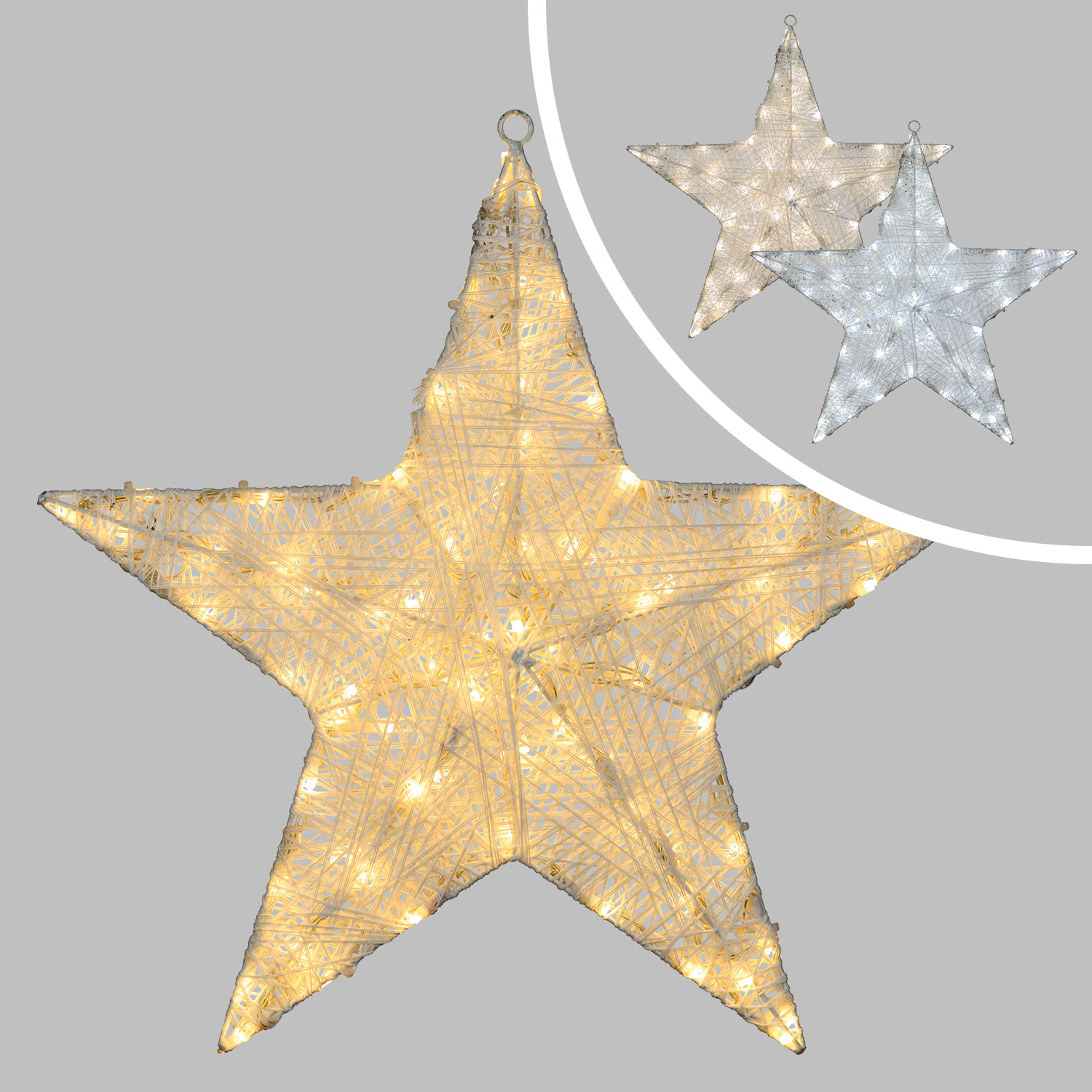 Estrella blanca 3D Ø 45 cm, Dual Color led blanco cálido y frío 16 Estrella blanca 3D Ø 45 cm, Dual Color led blanco cálido y frío 16