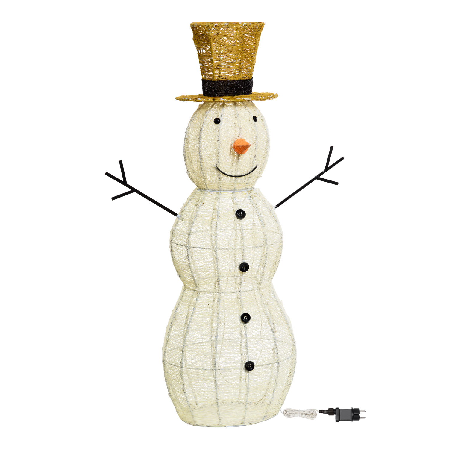 Pupazzo di Neve Light Cream & Brown 120 cm, led bianco extra caldo 2 Pupazzo di Neve Light Cream & Brown 120 cm, led bianco extra caldo 2