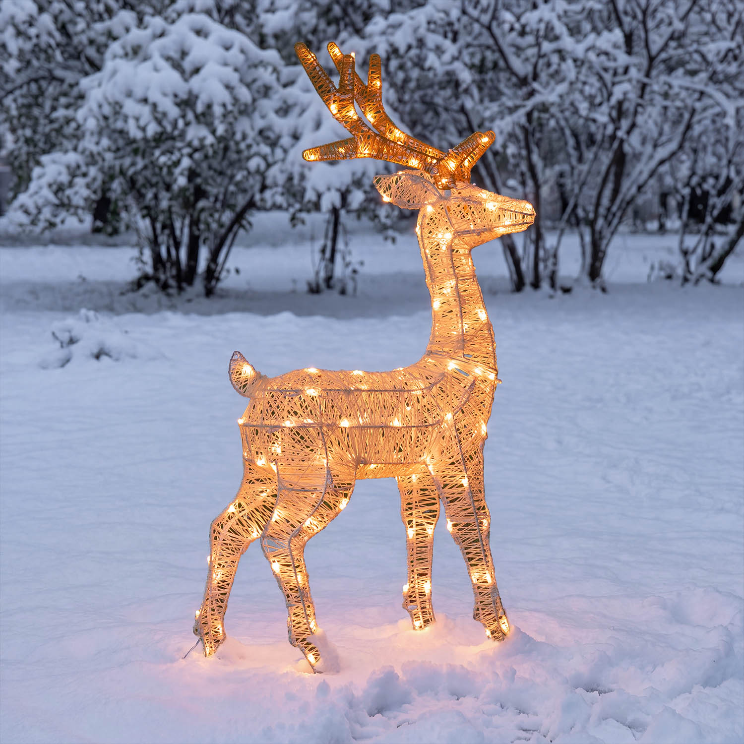 Renna 3D Light Cream & Brown, h 85 cm, 200 Dual LED bianco extra caldo e bianco freddo 13