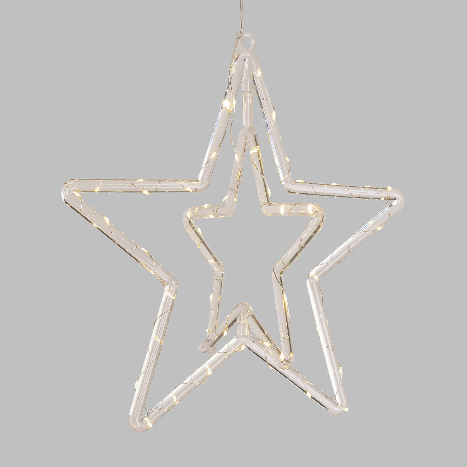 Double Étoile Crystal à piles Ø 35 cm, double effet 2D et 3D, microled blanc chaud, intérieur Double Étoile Crystal à piles Ø 35 cm, double effet 2D et 3D, microled blanc chaud, intérieur