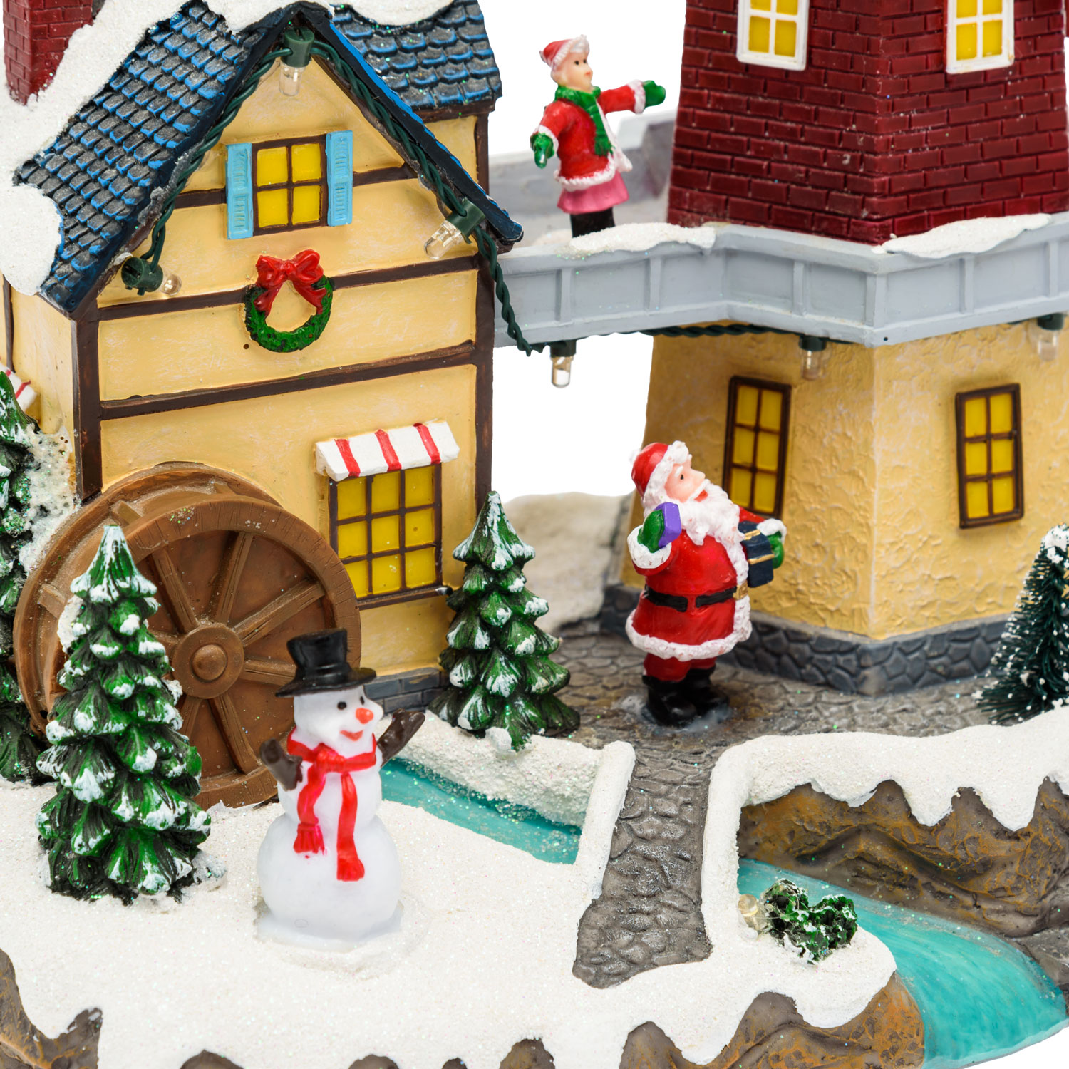 Weihnachtsdorf aus Polyresin, rotierende Windmühle, h 23 cm, mit Weihnachtsliedern 7 Weihnachtsdorf aus Polyresin, rotierende Windmühle, h 23 cm, mit Weihnachtsliedern 7