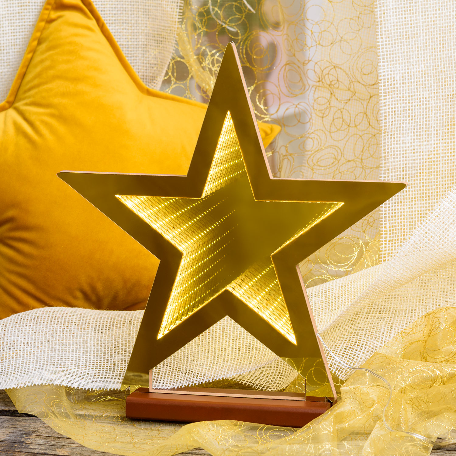 Étoile lumineuse Miroir Infini, h 36 cm, led blanc chaud traditionnel 1 Étoile lumineuse Miroir Infini, h 36 cm, led blanc chaud traditionnel 1