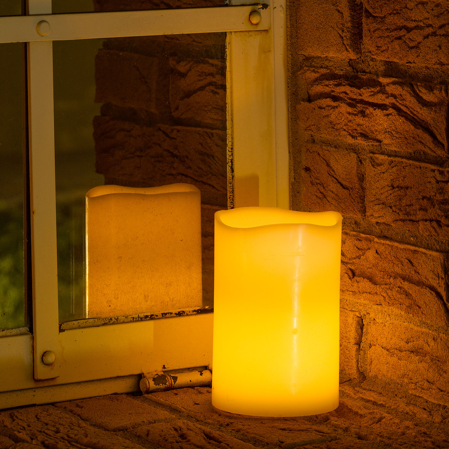 Candela avorio h 15 cm, led bianco caldo 4 Candela avorio h 15 cm, led bianco caldo 4
