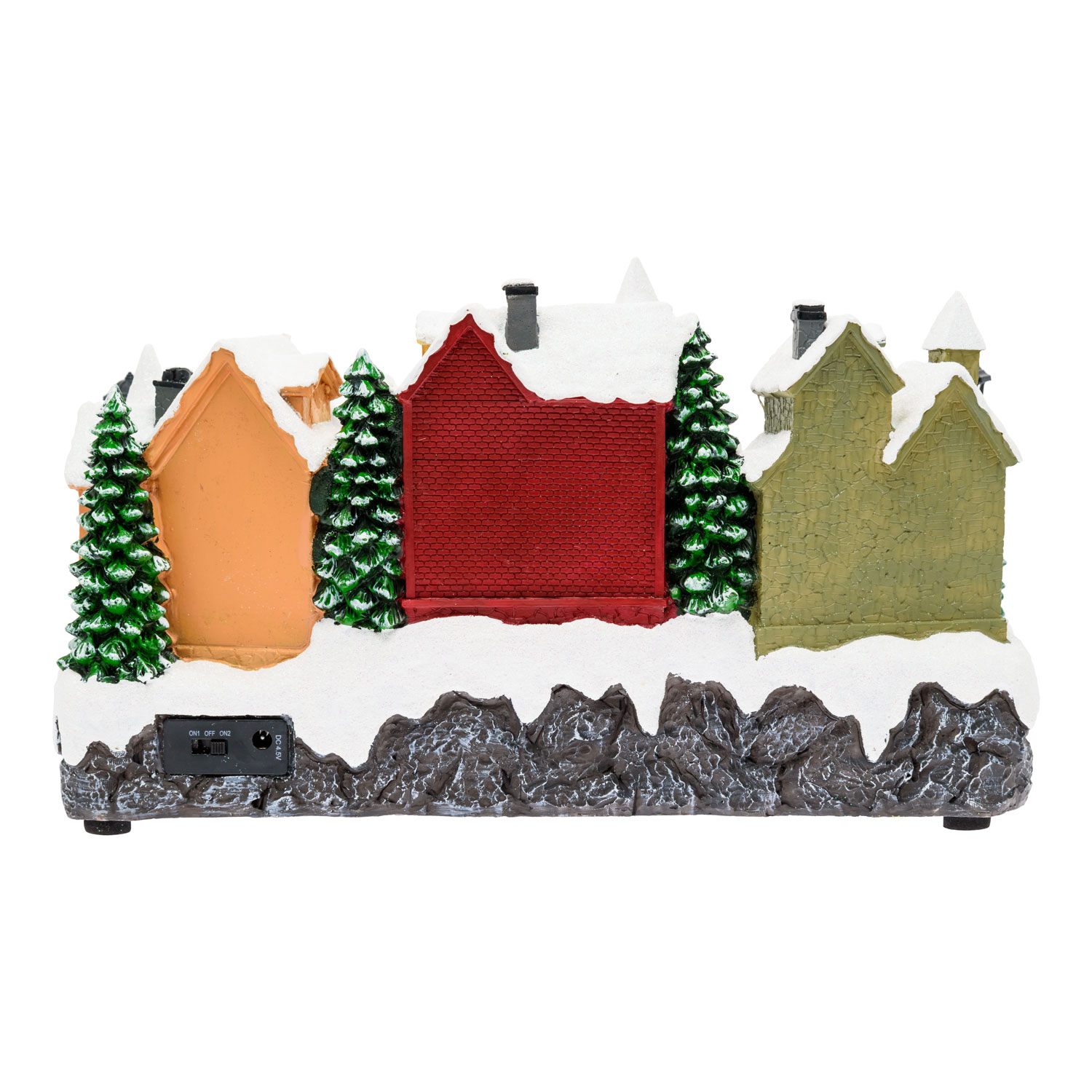 Pueblo de Navidad, Paisaje nevado con personajes y Árbol de Navidad giratorio, h 18 cm, villancicos 5 Pueblo de Navidad, Paisaje nevado con personajes y Árbol de Navidad giratorio, h 18 cm, villancicos 5
