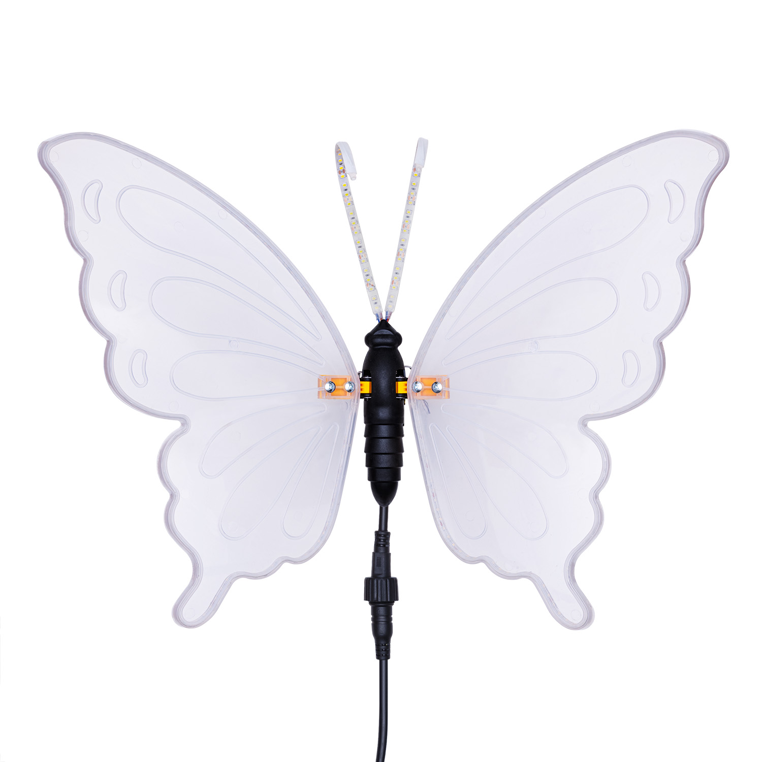 Farfalla in tubo ultraluminoso, 60 cm, 312 led bianco caldo, con movimento ali 2