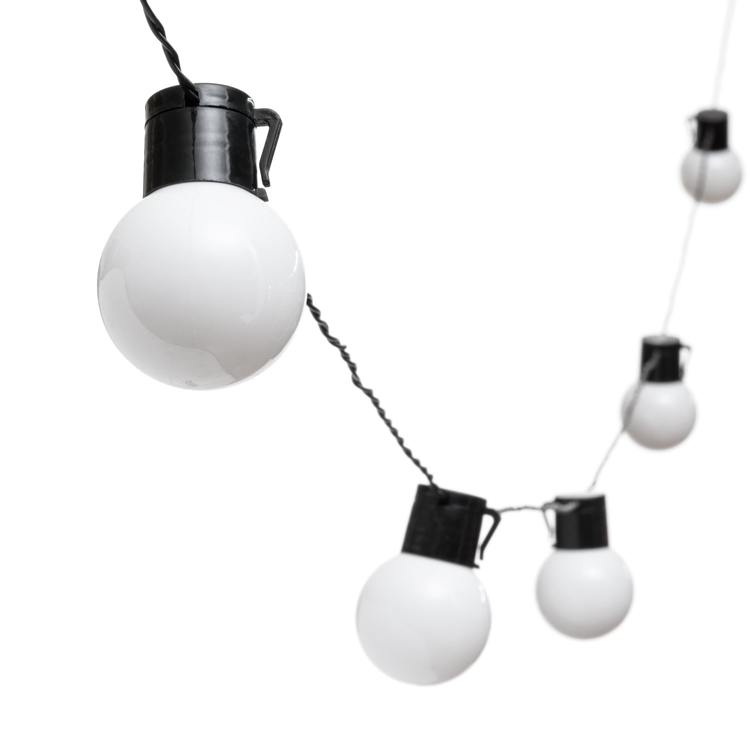 Guirnalda solar de 6 m, 15 bombillas blancas Ø 50 mm, led blanco cálido 6 Guirnalda solar de 6 m, 15 bombillas blancas Ø 50 mm, led blanco cálido 6