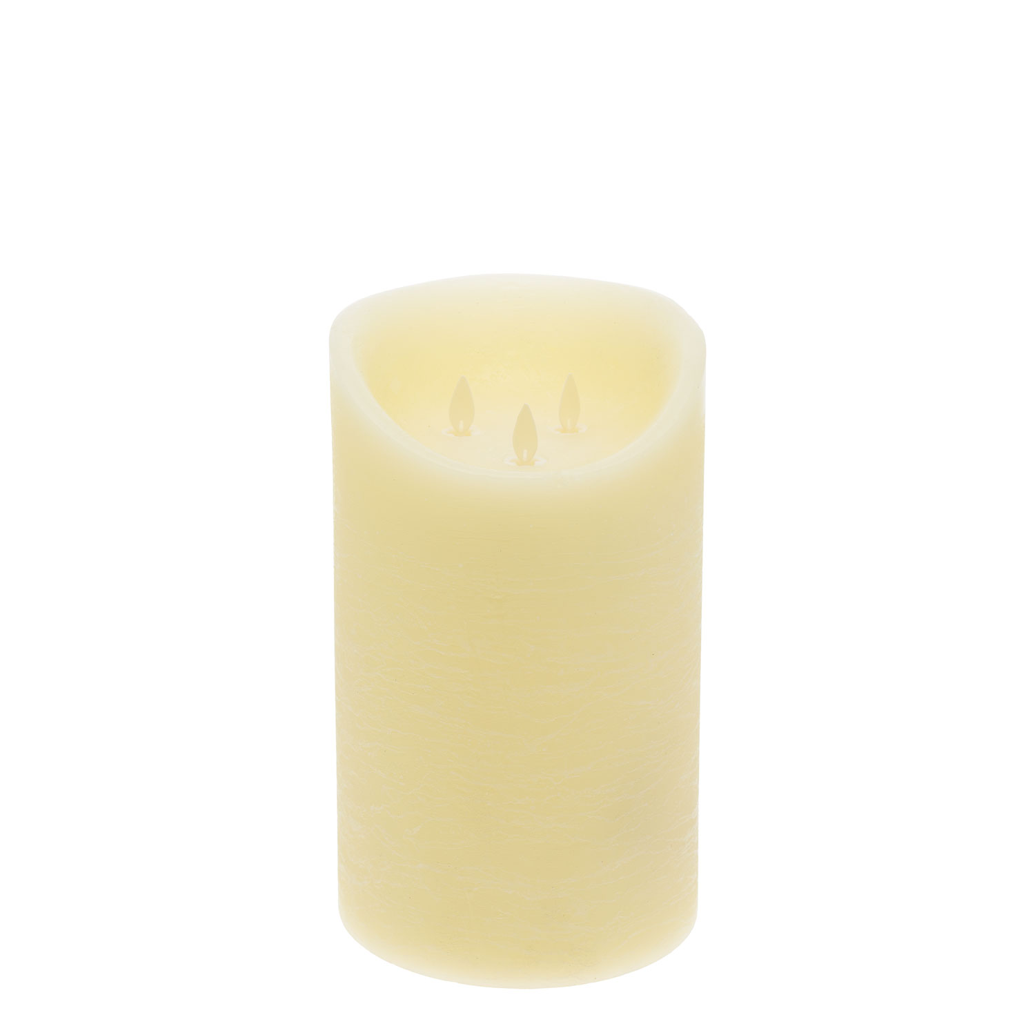 Vela marfil Led de cera rústica 3 llamas, h. 25 cm 5 Vela marfil Led de cera rústica 3 llamas, h. 25 cm 5