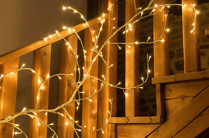 Branches flexibles LED finition champagne