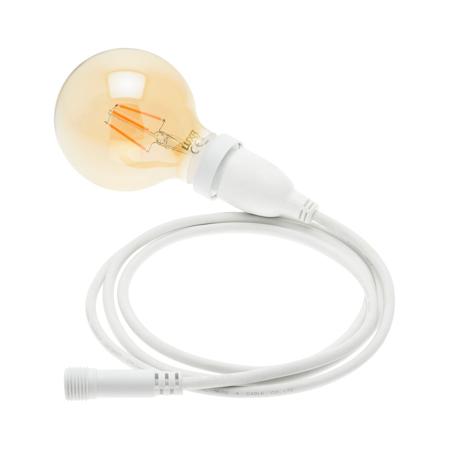 Hängende LED-Globo Birne 4 Watt Ø 95 mm, weißes Kabel 3 m 1 Hängende LED-Globo Birne 4 Watt Ø 95 mm, weißes Kabel 3 m 1